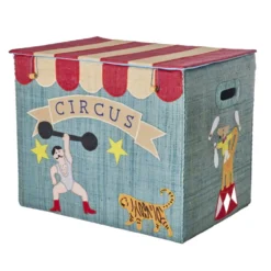 RICE Raffia Aufbewahrungskorb Zirkus aus Bast, faltbar, z.B. für Spielzeug