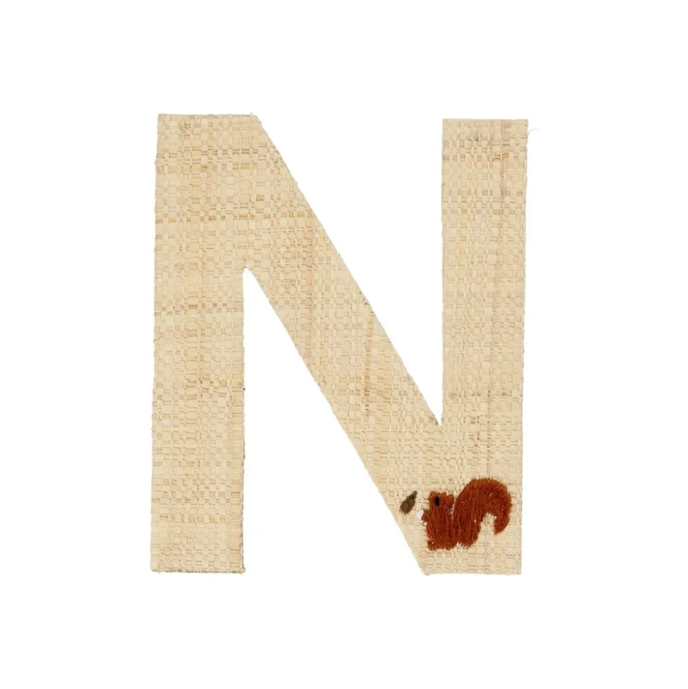 RICE Raffia Buchstaben Sticker