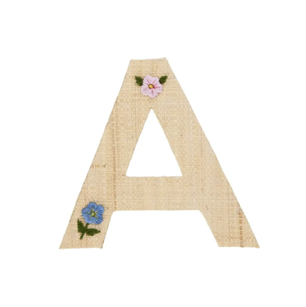RICE Raffia Buchstaben Sticker