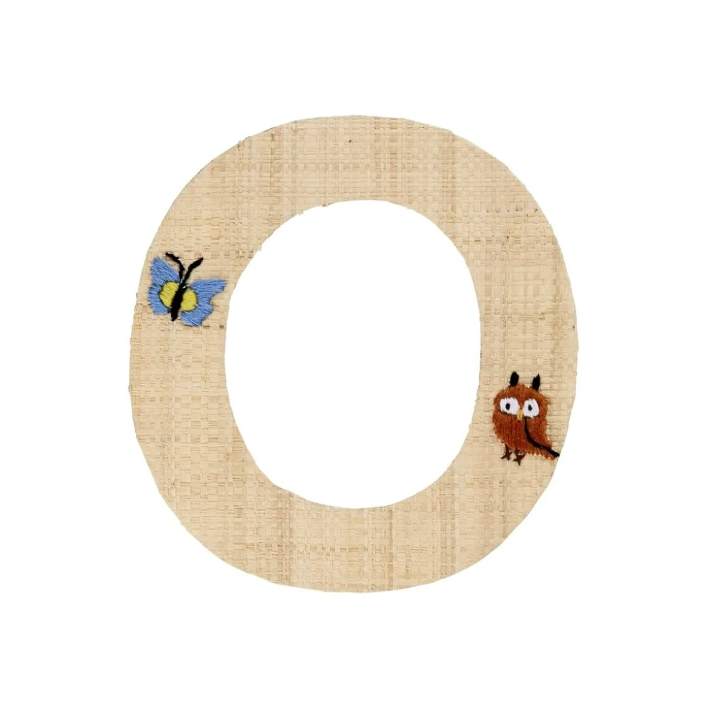 RICE Raffia Buchstaben Sticker