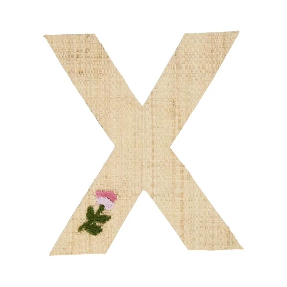 RICE Raffia Buchstaben Sticker