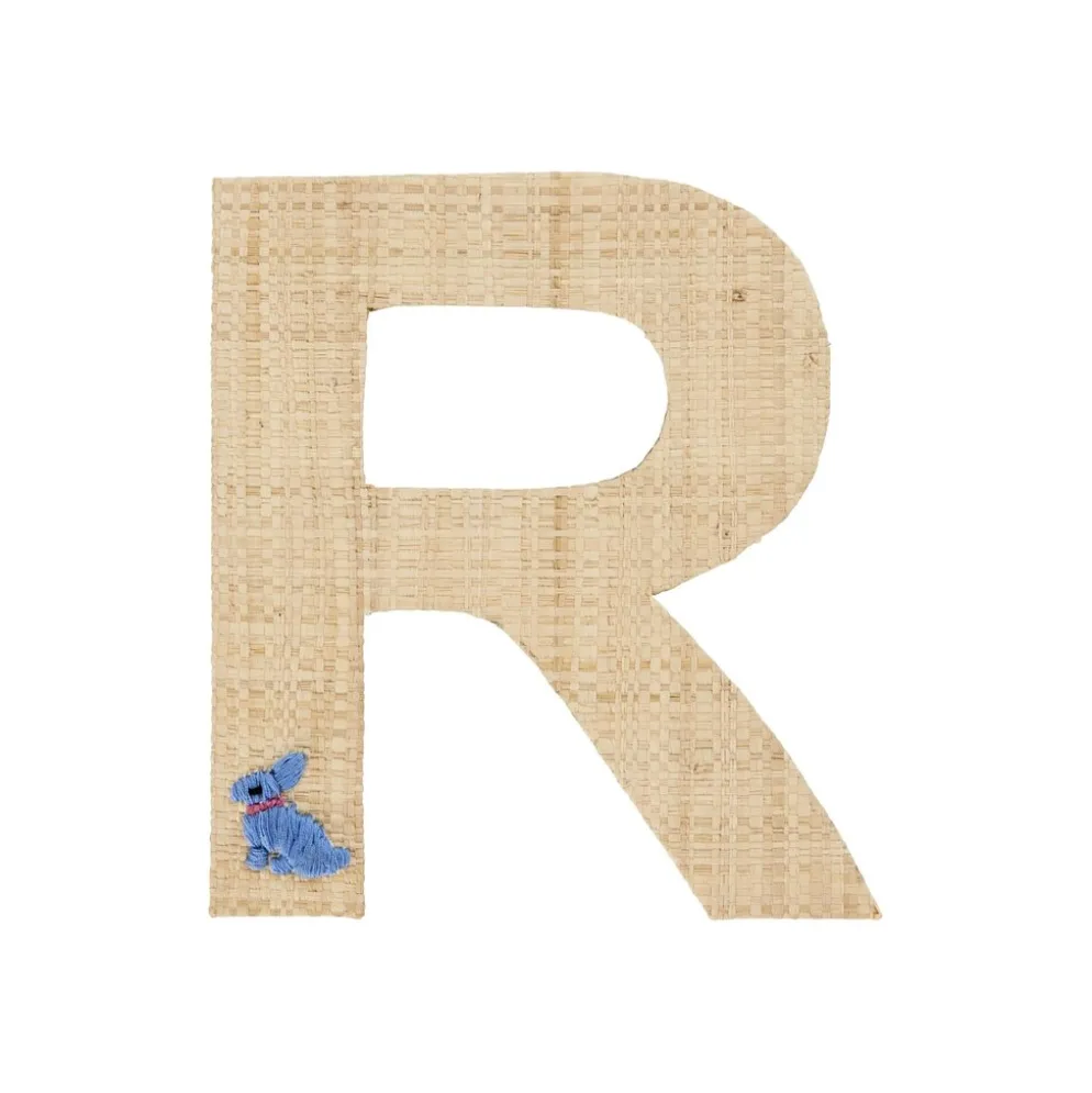 RICE Raffia Buchstaben Sticker