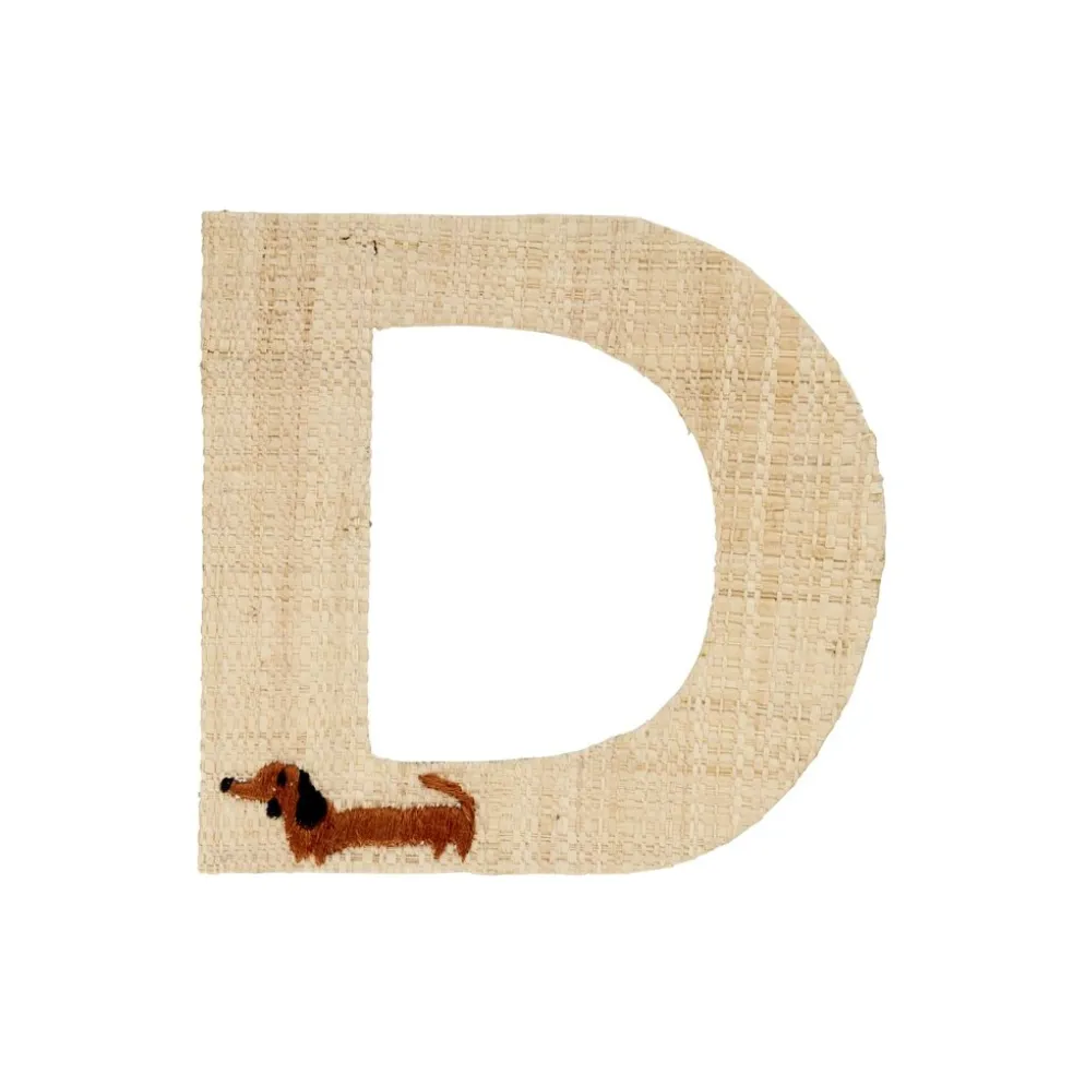 RICE Raffia Buchstaben Sticker