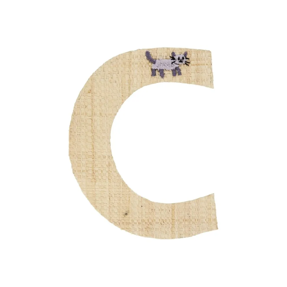 RICE Raffia Buchstaben Sticker