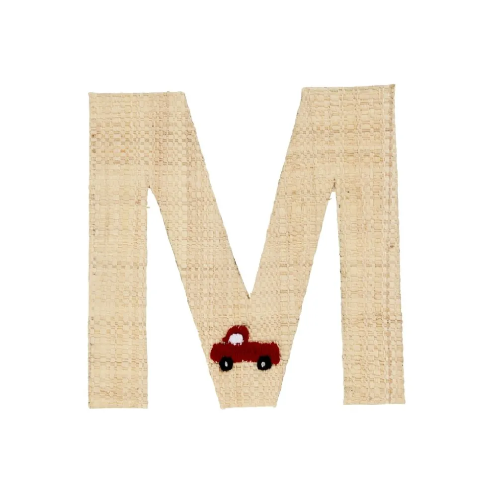 RICE Raffia Buchstaben Sticker