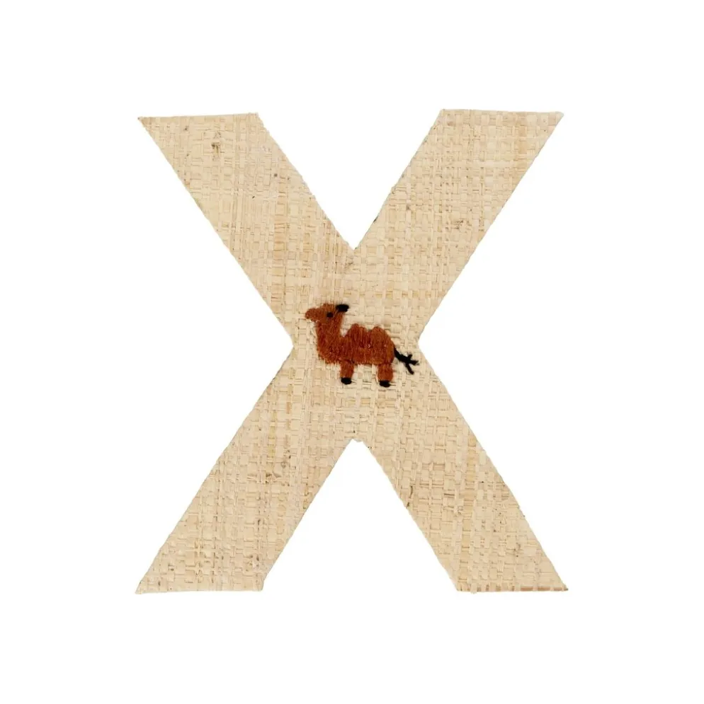 RICE Raffia Buchstaben Sticker