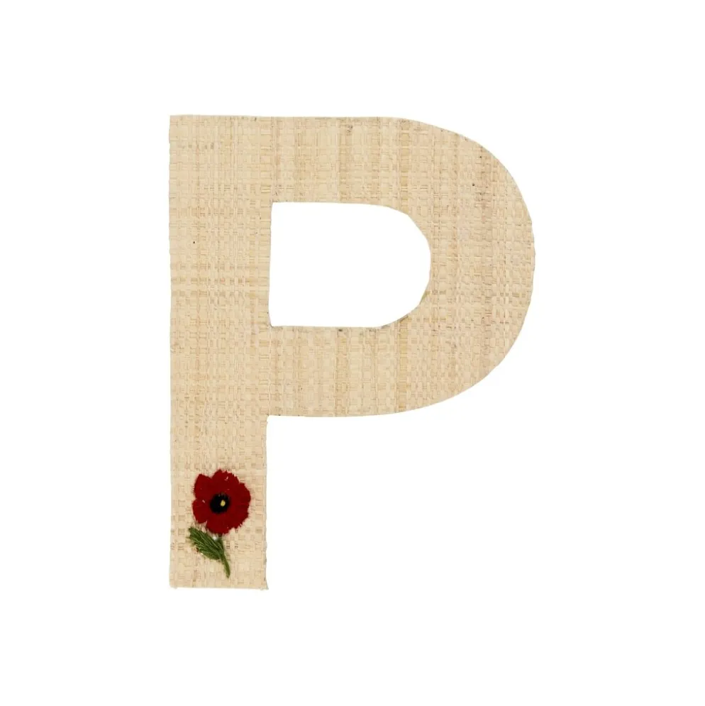 RICE Raffia Buchstaben Sticker