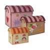 RICE Raffia Spielzeugkörbe Hero Pink – 3er-Set