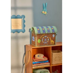 RICE Raffia Spielzeugkörbe Jahrmarkt Mint – 3er-Set