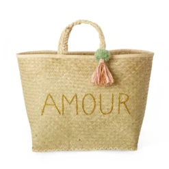 RICE Raffia Tasche AMOUR