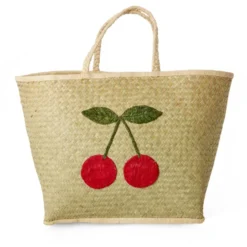 RICE Raffia Tasche Kirsche