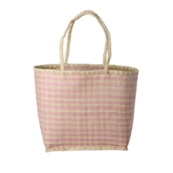 RICE Raffia Tasche Pink
