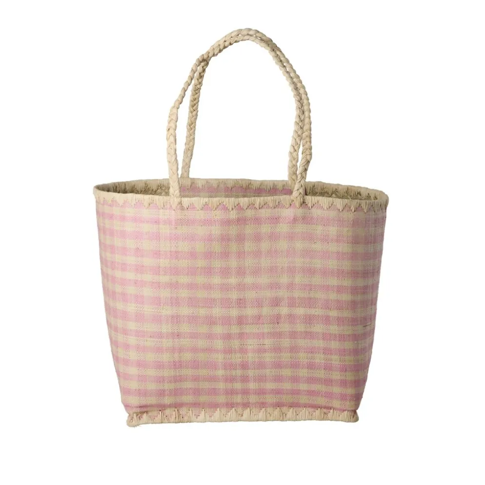 RICE Raffia Tasche Pink