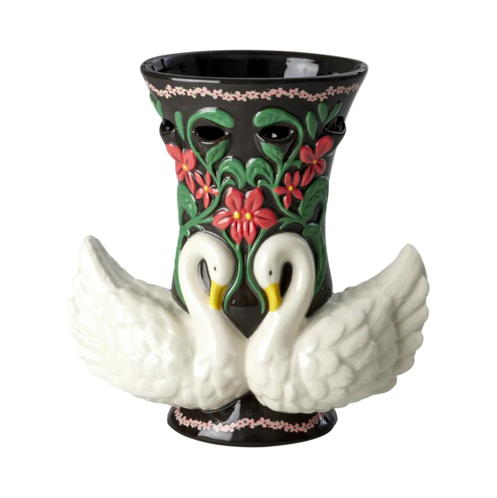 RICE Schwan Keramik Vase