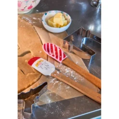 RICE Silikon-Teigschaber und Küchenzange im Weihnachtsdesign - 3er-Set