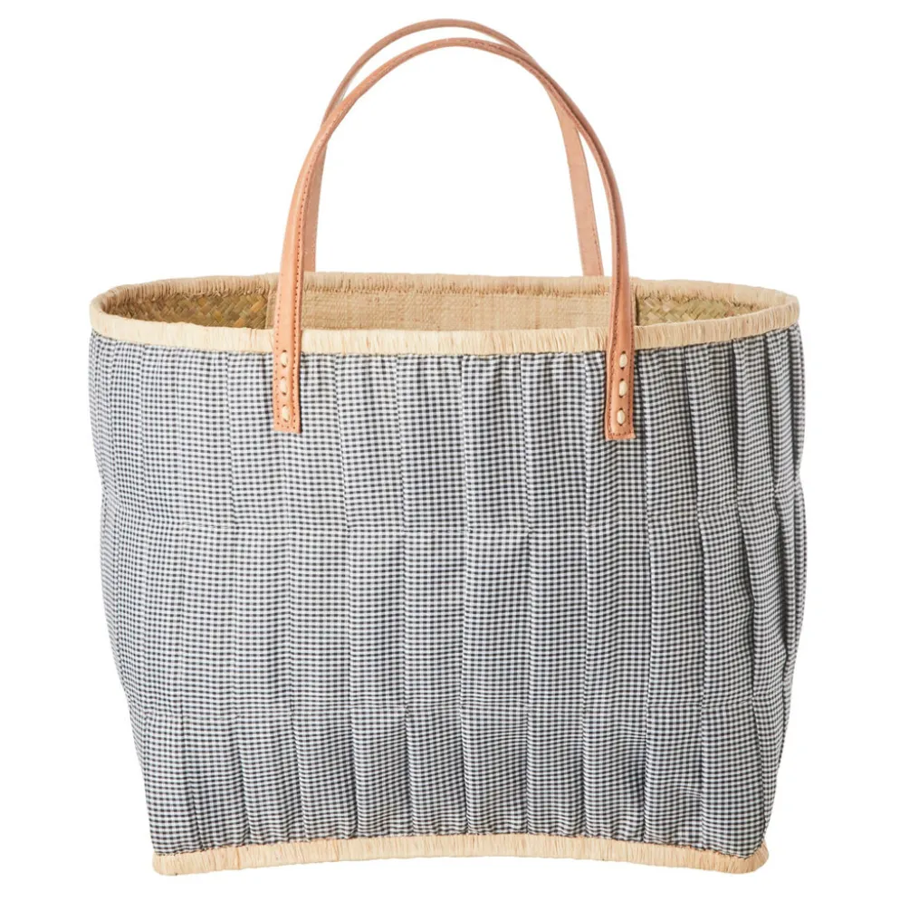 RICE Tasche aus Bast mit Henkel
